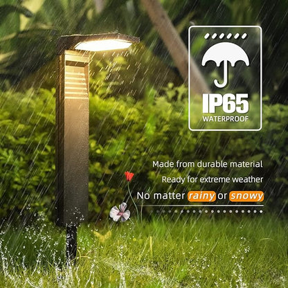 Solar Pathway Lights 8 Pack with Warm White and Cool White Mode, Modern Solar Path Lights Outdoor Waterproof, Perfect Solar Lights for Backyard, Lawn, Driveway, Walkway, Garden Decorative.