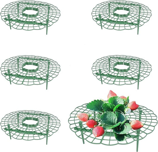 5 Packs Strawberry Supports - Reusable Strawberry Plant Stand Waterproof Growing Frame Plastic Fruit Tray Protectors Sturdy Strawberry Growing Racks to Keep Strawberries Off Mold, Rot and Dirt