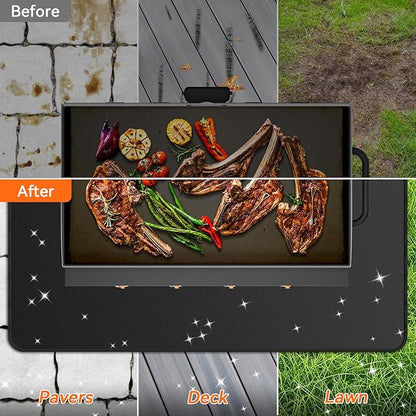 65x39 inches Large Under Grill Mats for Blackstone, Double-Sided Fireproof Outdoor Grill Protective Mat, Oilproof Waterproof BBQ Fire Pit Fireplace Mat