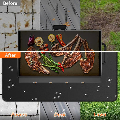 75x40 inches Large Under Grill Mats for Blackstone, Double-Sided Fireproof Outdoor Grill Protective Mat, Oilproof Waterproof BBQ Fire Pit Fireplace Mat