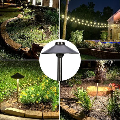 LED Pathway 125 Landscape Light (2 Pack) 12V Solid Brass Low Voltage LED Light G4 3.5W 2700K Bulb Included Outdoor Mushroom Security Garden Patio Deck Pool Area Light for Beautiful Bright Long Lasting
