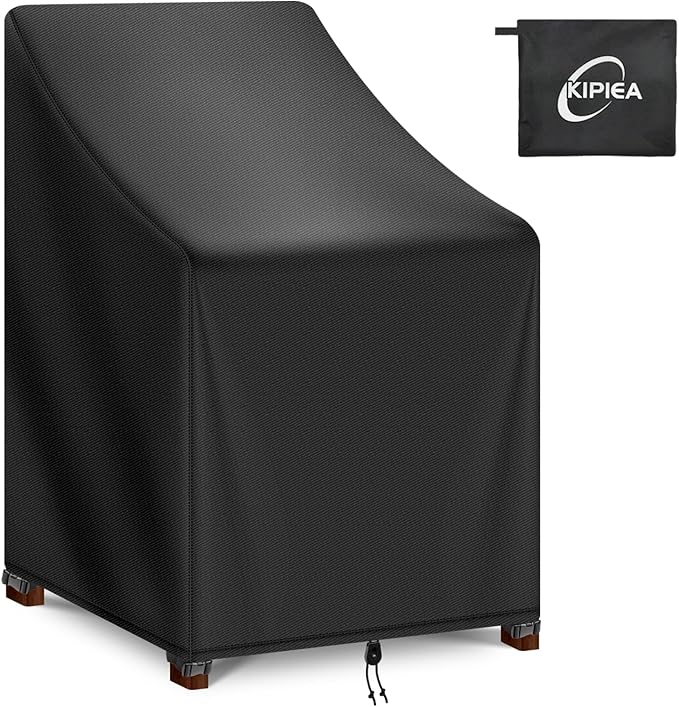 Kipiea Patio Chair Covers Waterproof Winter - Heavy Duty Lawn Outdoor Furniture Chair Covers with Anti UV and No Tears, No Fading (25.5" W x 25.5" D x 47" H)