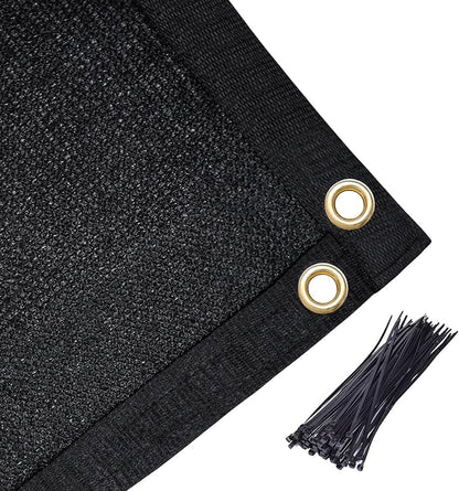 Amagenix 90% Shade Fabric 6'X 22' Black Sun Shade Cloth with Grommets for Pergola Replacement Shade Cover Canopy, Heavy Duty, Cable Zip Ties Included (We Customized)