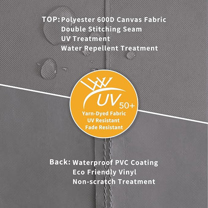 Easy-Going Patio Coffee Table Cover Small Outdoor Rectangular Table Cover, UV Resistant Waterproof Patio Furniture Cover (42"Lx24"Wx16"H, Gray/Black)