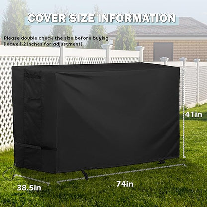 Bar Height Patio Set Cover for 7 Pieces Patio Bar Dining Table and Chairs Set, Patio Bar Set Cover for 6 Person-Outdoor Bar Height Table and Chairs