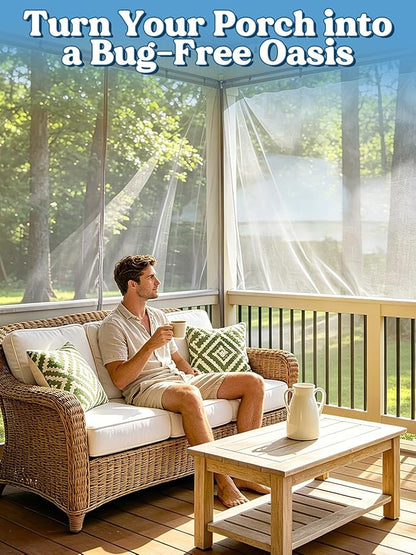ANPHSIN 40x10ft Ultra fine Mosquito Net for Patio - Mesh Netting Screen for Outdoor Garden Porch Balcony, Protects Skin & Plants from Bugs, Birds, Gray