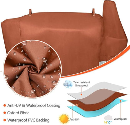 QuliMetal Grill Cover for Pit Boss Austin XL/Rancher XL 1000S, 1000SC, 1000SQ, 1000SC2, 1100 Pro, 1000/1100/1150 Series, Z Grill 1000 Series Wood Pellet Grills, Heavy Duty, 600D, Brown