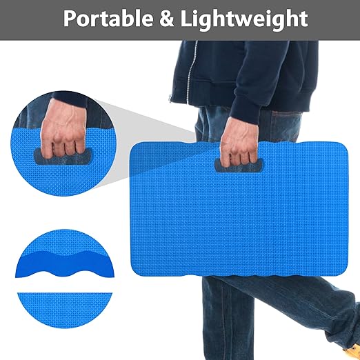 HOOPLE Extra Thick Kneeling Pad 1.5 Inch, Large Foam Kneeling Cushion for Gardening, Bathing, Exercise, Yoga & Garage Work, Waterproof Comfort Knee Mat for Gardeners & Home Use, Blue 17.5 x 11 x 1.5 Inches