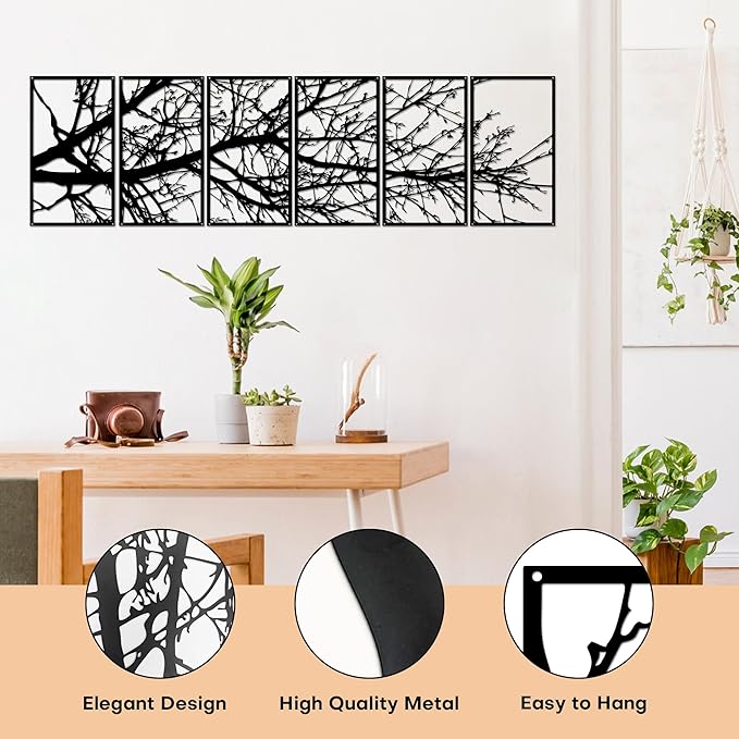 Rajukit Large Metal Wall Art Sculpture,Tree of Life Design,Rust-Resistant Indoor/Outdoor Wall Decor for Living Room,Bedroom,Hallway,Modern Home Decor