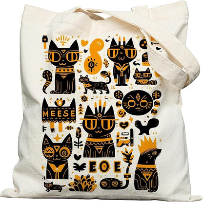 Double-Sided Canvas Tote Bag for Women with Magnetic Snap, Wide Strap & Inner Pocket for Work, Shopping, Travel
