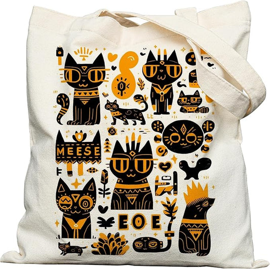 Double-Sided Canvas Tote Bag for Women with Magnetic Snap, Wide Strap & Inner Pocket for Work, Shopping, Travel