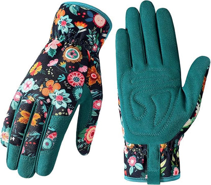 Trifabricy Gardening Gloves for Women, Breathable leather Garden Gloves with Grip, Thorn-Proof Puncture-Resistant Work Gloves