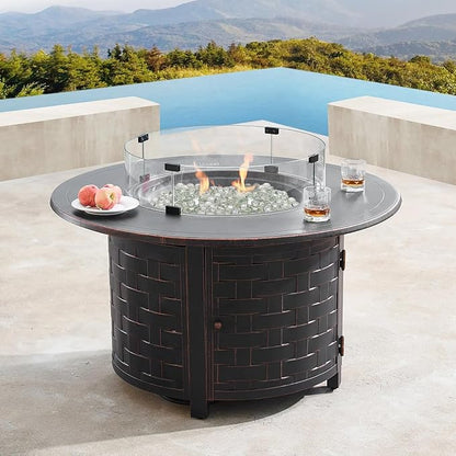 10 Pounds Firepit Glass, 3/4 Inch Glass Beads, Rocks for Fire Pit Table, Fireplace and Fire Bowl, Crystal Luster
