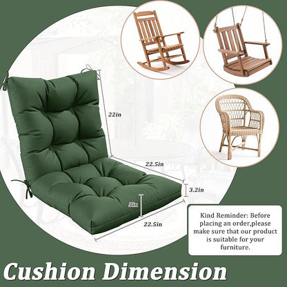 Patio Seat&Back Chair Cushions for Outdoor Furniture，Comfortable Cushions for Rocking/Dining/Lawn Chair-Set of 4