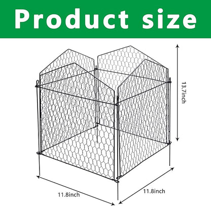 DECOHS 4 Packs Chicken Wire Cloche Plant Protectors from Animals Garden Plant Cage Protector - Wire Plant Protectors to Keep Animals Out