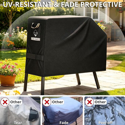 PasWith Griddle Cover for Blackstone 22 inch with Hood & Stand[Upgrade 1000D Heavy Duty Fabric]Waterproof UV & Fade Resistant Griddle Cover for Blackstone 17 and 22 inch Grill with Straps & Air Vents