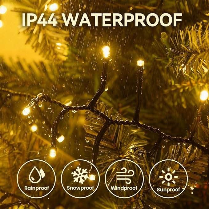 500 LED Warm White Christmas Lights: 49Ft Twinkle Lights for Christmas Tree with Remote - Waterproof Fairy Lights Firecracker Plug in String Lights for Garden Wedding Party Indoor & Outdoor Use