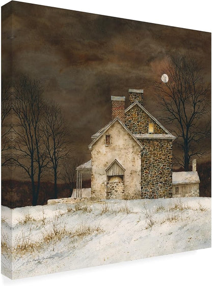 Outdoor Canvas Art - Bradley Hendershot 'MOONRISE AT FLAGG FARM' Wall Art for Outdoor Spaces, Patios, or Gardens by Trademark Fine Art