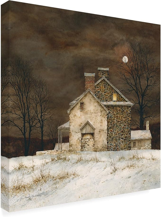 Outdoor Canvas Art - Bradley Hendershot 'MOONRISE AT FLAGG FARM' Wall Art for Outdoor Spaces, Patios, or Gardens by Trademark Fine Art