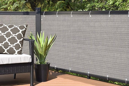 Alion Home© HDPE Privacy Screen Mesh for Pool, Patio, Deck, Balcony, Railing, Fence. No Black Trim. (4' x 8', Smoke)