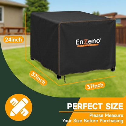 Enzeno Fire Pit Cover Square,Outdoor Firepit Cover Waterproof,Oxford Cloth Patio Fire Table Cover for Outdoor Fire Pit,Fits 35-37 inch Gas Firepit covers(37"L x 37"W x 24"H)