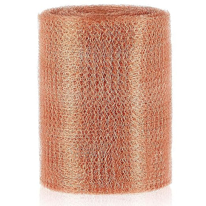 Gisafai 12'' x 32 ft Copper Mesh Rodent Control Copper Wool for Slugs Rustproof DIY Hole Filler Pure Wire Mesh for Bat Snail Bird Pest Rodent Control Gap Blocker Fill Fabric Hole Gardening (1 Roll)