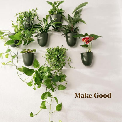 Make Good PlantPod Luxe Self-Watering Wall Planters (Set of 3, Forest Green) - Easy to Water and Install - Lightweight - Design Your Own Vertical Garden - Wall Planters for Indoor Plants