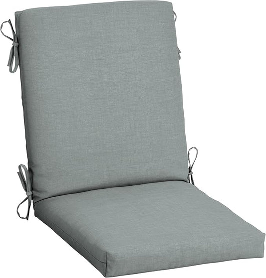 Arden 2-Pack Outdoor Patio Dining Chair Cushion, 20x44, Rain-Proof Seat Pad, Fade-Resistant Outdoor Cushion Stone Grey Leala
