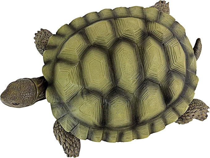 Design Toscano Gilbert the Box Turtle Indoor/Outdoor Garden Decor Animal Statue, Set of Two, 9 Inch Long, Cast Stone Resin, Green Painted Finish