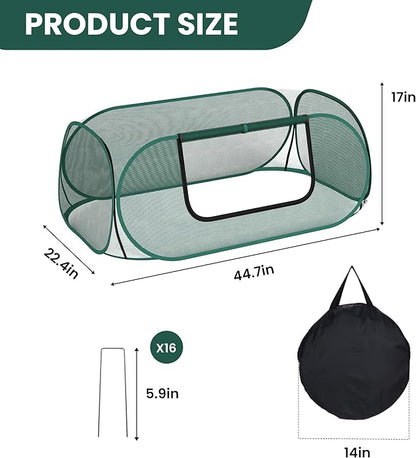 2-Pack Raised Garden Bed Covers, 45" x 22" x 17" Mesh Crop Cage, Pop-Up Plants Cover with 30% Shade Cloth for Seedlings Vegetables Fruits Flowers, Protects Against Birds Animals Pests with 16 Stakes