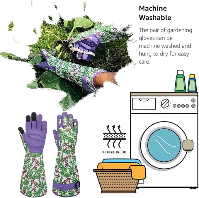 Long Gardening Garden Gloves,Thorn-proof&Puncture Resistance Rose Cactus Gauntlet Glove for Gardener,Gifts