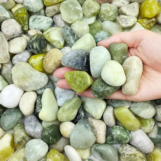 FANTIAN 20 lbs Jade River Rocks for Landscaping, 1-2 Inch Decorative Pebbles River Stones for Plants Indoor, Vases, Yard, Crafting and Garden