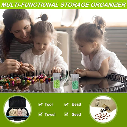140 Slots Seed Storage Organizer Box with 20 Envelopes, Large Capacity Seed Storage Container with Zipper Bag, Label Stickers, Tweezers, Funnel, Garden Seeds Saver Kit for Vegetable, Flower