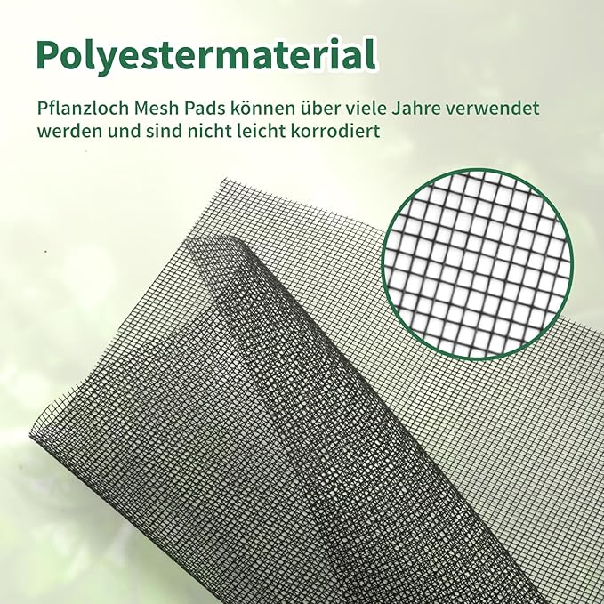 15 PCS Flower Pot Hole Mesh Screens, 11.8” x 7.8” Squares Rigid Polyethylene Garden's Drainage Mesh Hole Pads, DIY Bonsai Pot Pads for Pots Flower Pot Bottoms Grid Keep Soil from Flowing Away