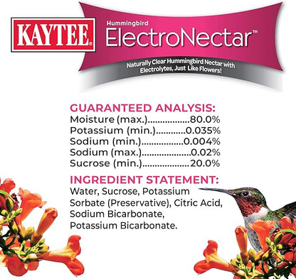 Kaytee Hummingbird ElectroNectar Wild Bird Food, Ready to Use, 64 Ounces