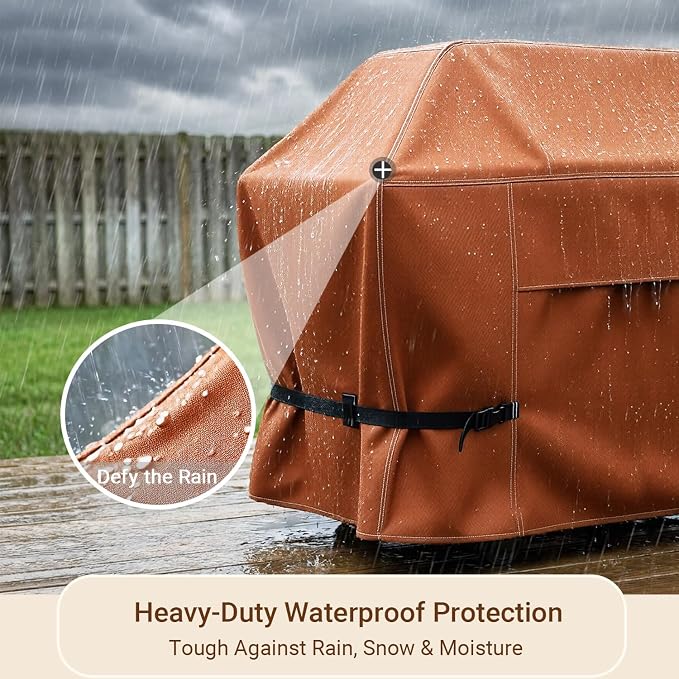 NettyPro Grill Cover Heavy Duty Waterproof 72 inch, Outdoor 3-5 Burners Gas BBQ Cover for Outside Weber, Char-Broil, Brinkmann, Nexgrill Large Barbecue, Black