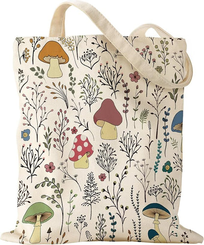 Miss Adola Aesthetic Canvas Tote Bag for Women - Sturdy Cloth Cotton Totes Bag with Pattern Shoulder Bag
