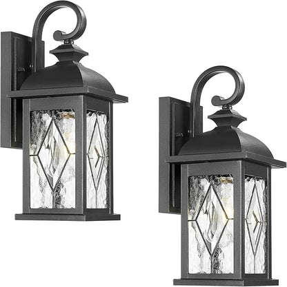 Outdoor Lights for House 15 Inch Outdoor Wall Sconce Matte Black Finish Outdoor Porch Light for Front Door Garage 2 Pack E26 Socket