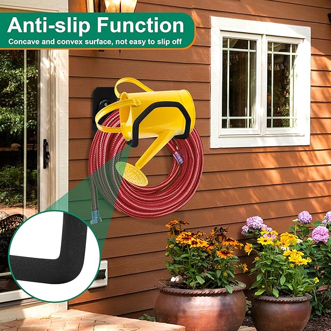 PeoMev 2pcs Heavy Duty Hose Hanger Wall Mount Water Hose Holders for Outside, Sturdy Hose Stand for Garden Hose Storage and Extension Cords (2pcs)