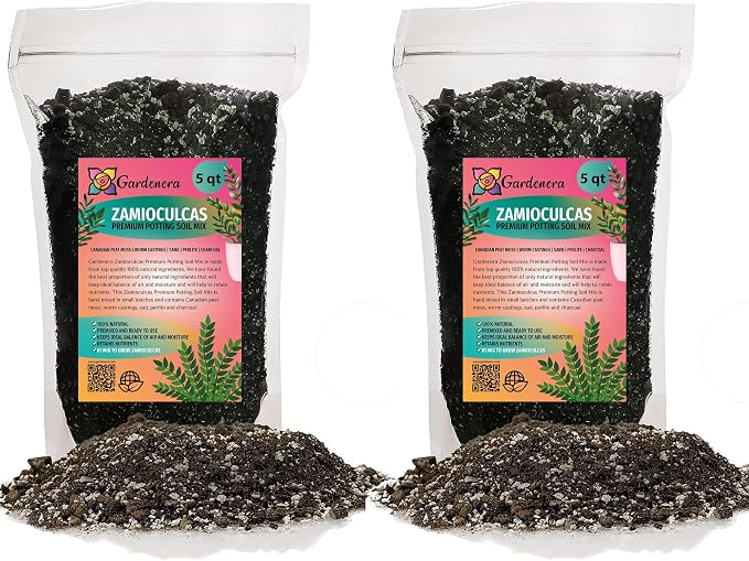 Gardenera Zamioculcas Plant Potting Soil - All-Natural Blend for Thriving Zamioculcas Plants - Boosts Root Health and Distinctive Beauty - 10 Quart
