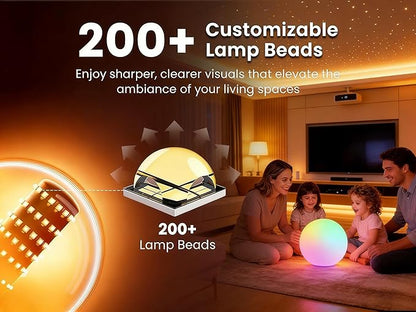 LOFTEK Color Changing Night Light, Smart LED Lamp with Bluetooth APP and Remote Control, 220 Scene Modes, 12-inch RGB Ball Mood Lighting for Living Room (Corded Electric)