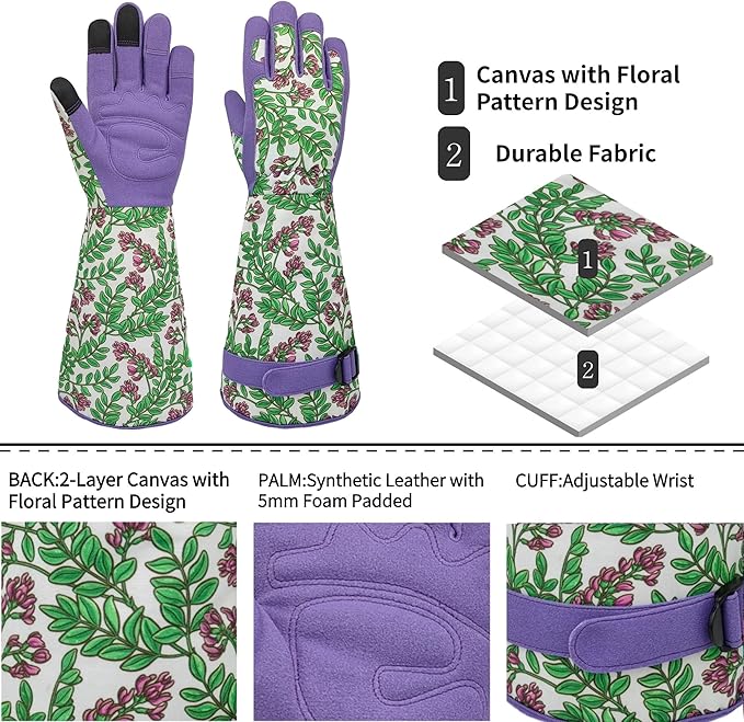 Long Gardening Garden Gloves,Thorn-proof&Puncture Resistance Rose Cactus Gauntlet Glove for Gardener,Gifts