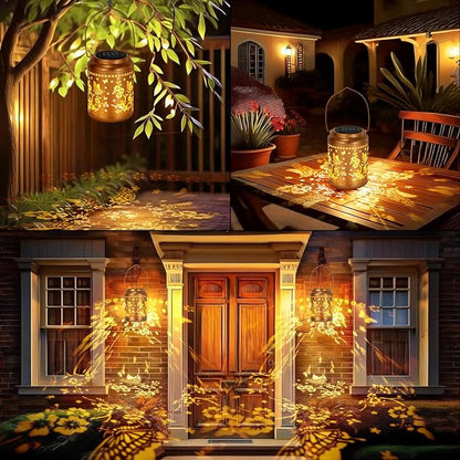Butterfly Solar Lights Lanterns Outdoor Waterproof, Mothers Day Gifts for Women Grandma, Garden Decor Hanging Solar Light Outdoor for Yard, Patio, Backyard, Porch (2 Pack)
