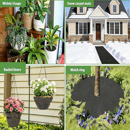 63x114 inch Raised Garden Bed Liner, Non Woven Fabric Liner for Large Veg Trough, Backyard, Patio, Balcony with Bed Liner ，Cuttable Plant Liner with Soil Containment & Water Drainage