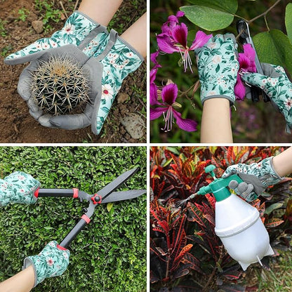 Trifabricy Gardening Gloves for Women, Breathable leather Garden Gloves with Grip, Thorn-Proof Puncture-Resistant Work Gloves