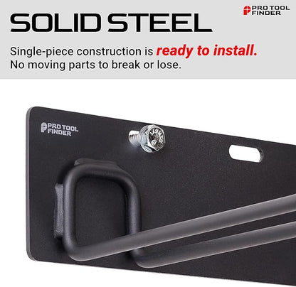 Stud-Mounted Commercial-Grade Steel Garden Tool Organizer for Garage Wall, 2-Pack – 1300 lb Rated