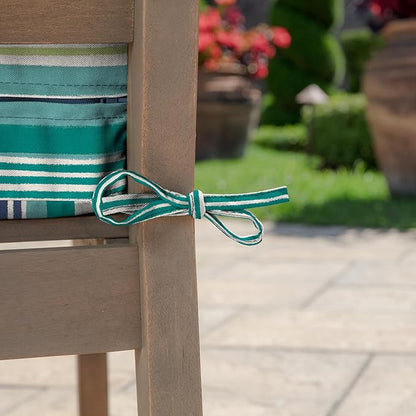 Arden Outdoor Deep Seat Cushion Set (2-Pack), 24 in x 24 in, Weather-Proof, Rain-Proof, Fade Resistant Patio Cushion for Chair, Sofa, and Couch Teal Cobalt Stripe