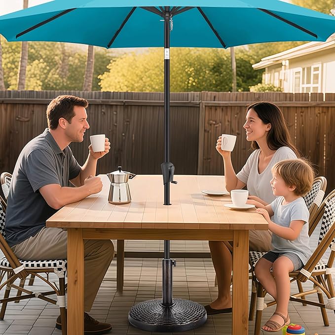 FLAME&SHADE 26lb Round Base Stand Weight for Patio Market Table Umbrella Outdoor, Bronze