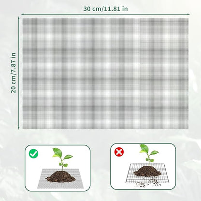 15 PCS Flower Pot Hole Mesh Screens, 11.8” x 7.8” Squares Rigid Polyethylene Garden's Drainage Mesh Hole Pads, DIY Bonsai Pot Pads for Pots Flower Pot Bottoms Grid Keep Soil from Flowing Away