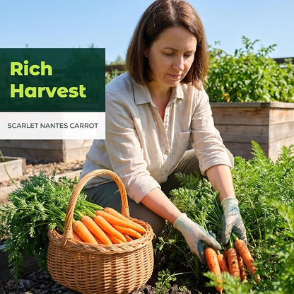 3000 Scarlet Nantes Carrot Seeds for Planting - Heirloom Variety, Fast Growing Vegetable Seeds for for Home Garden & Container Planting